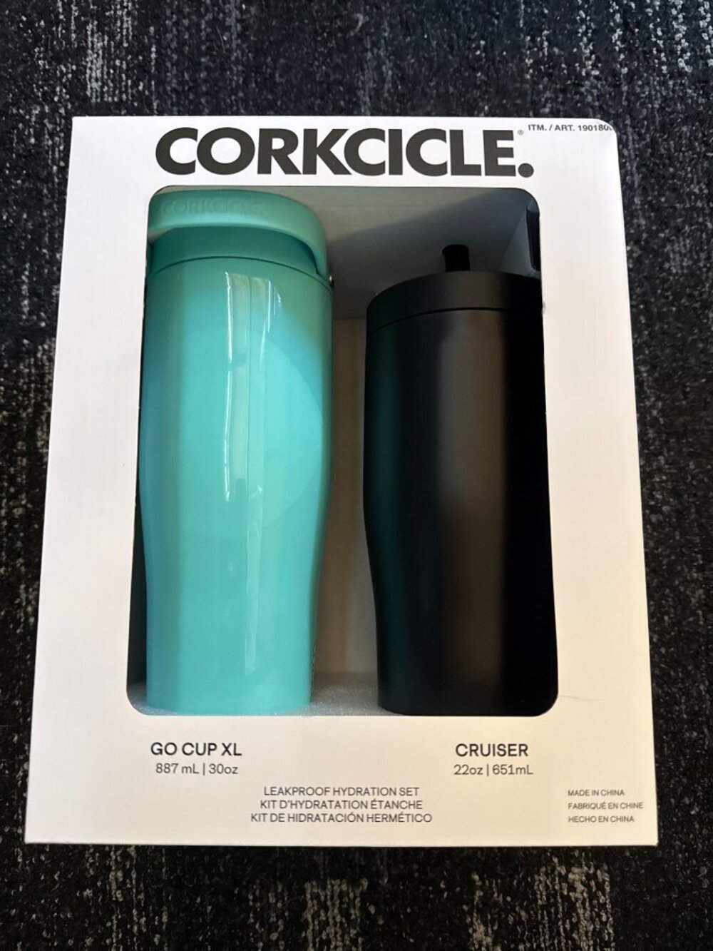 Corkcicle Tumbler Set 2 Pack 30oz Go Cup XL + 22oz Cruiser Green/Black New NIB